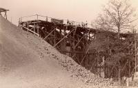 Stavba viaduktu u Keblova